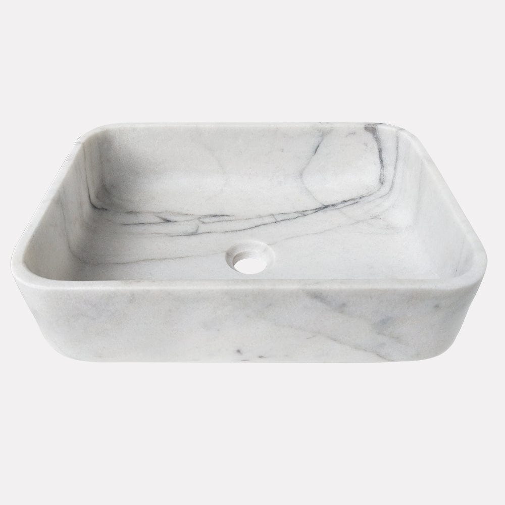 Almadane Smooth Honed Moon White Marble Vessel Sink