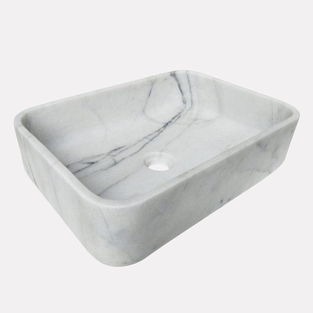 Almadane Smooth Honed Moon White Marble Vessel Sink