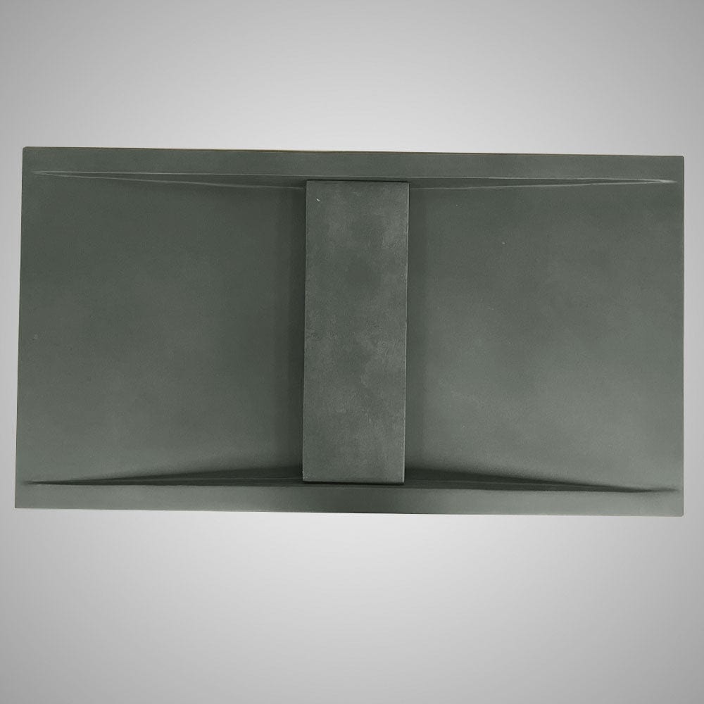 Alsea Rectangular Cast Concrete Vessel Sink - Copper Green