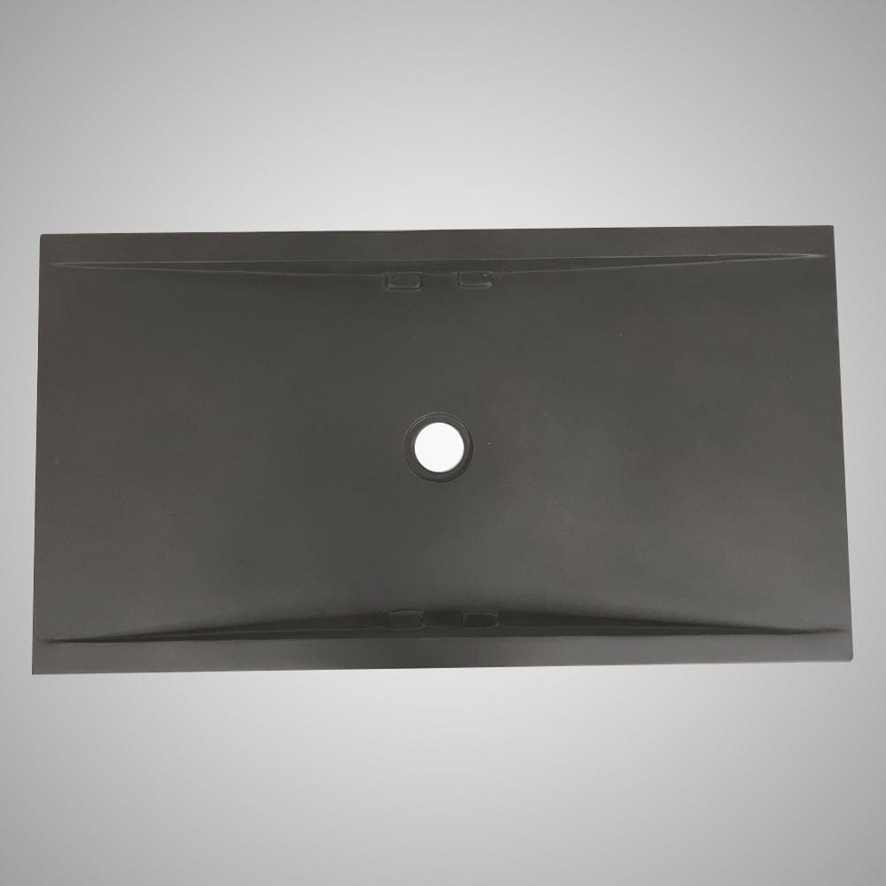 Alsea Rectangular Cast Concrete Vessel Sink - Dusk Grey