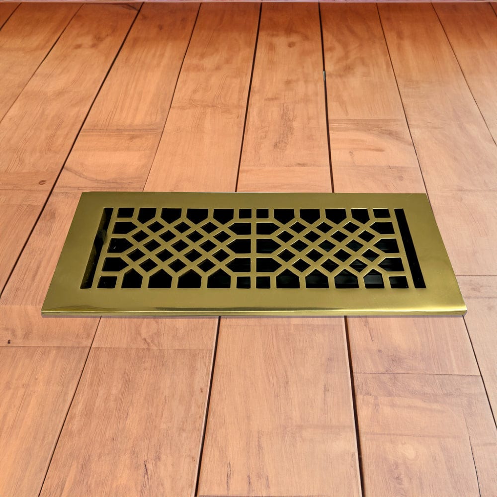 Antique Solid Brass Floor Register