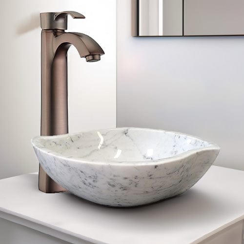 Arco Smooth Polished Carrara Marble Vessel Sink