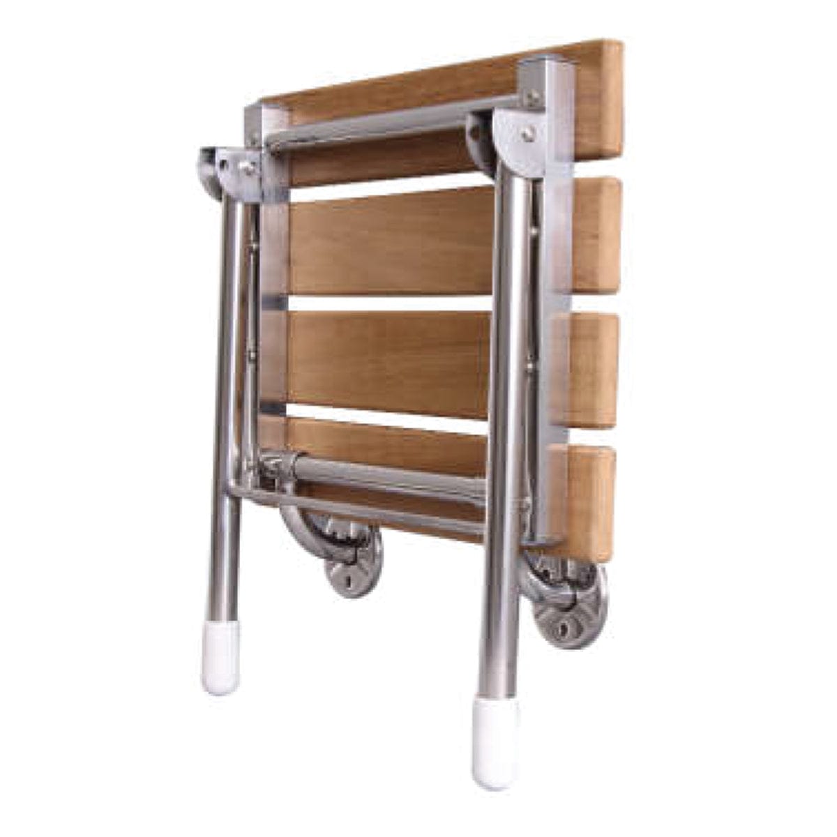 Arrey Wall-Mount Teak Folding Shower Seat with Legs