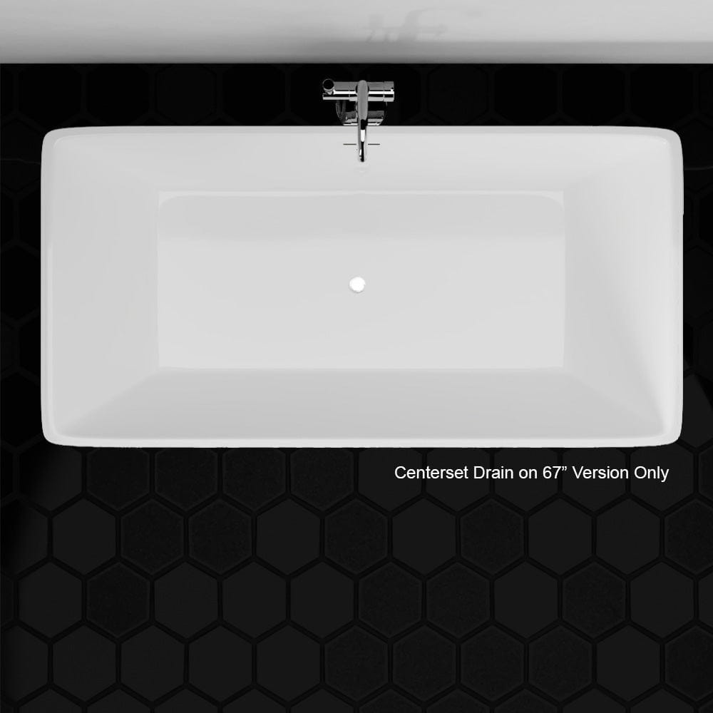 Asher Acrylic Rectangular Freestanding Tub With Insulation