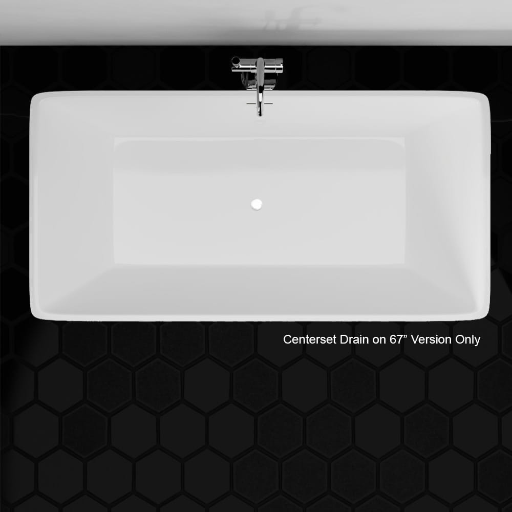 Asher Acrylic Rectangular Freestanding Tub With Insulation