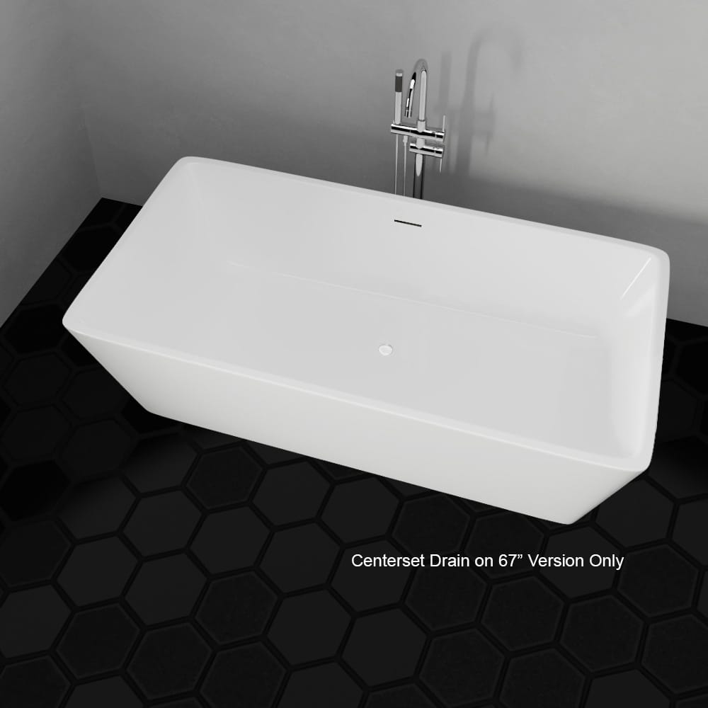 Asher Acrylic Rectangular Freestanding Tub With Insulation