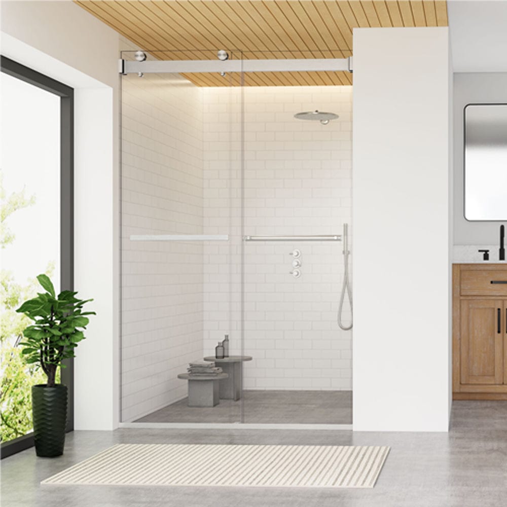 Ava 48" W x 76" H By Pass Frameless Shower Door with Clear Glass
