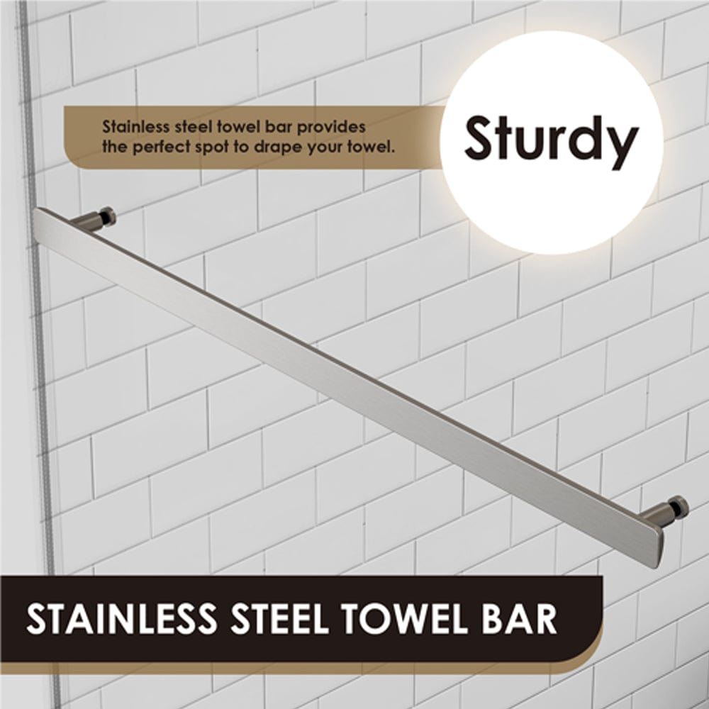 Ava 48" W x 76" H By Pass Frameless Shower Door with Clear Glass