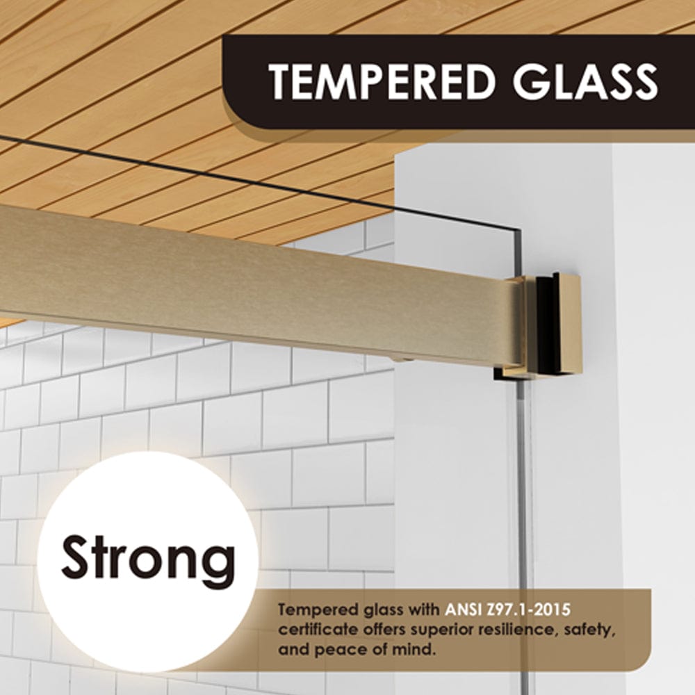 Ava 60" W x 58" H By Pass Frameless Tub Door with Clear Glass