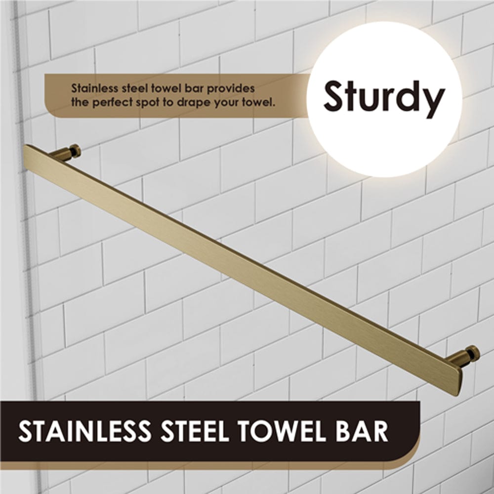 Ava 64" W x 76" H By Pass Frameless Shower Door with Clear Glass