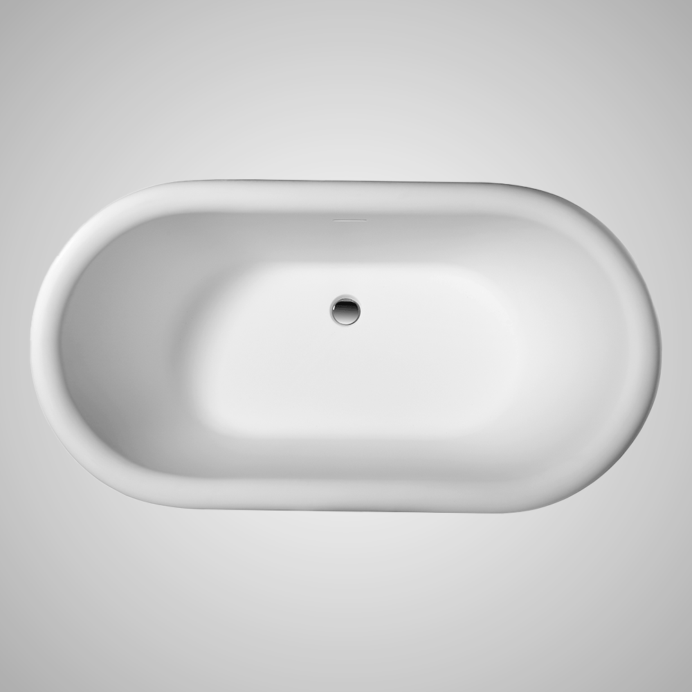 Banster Solid Surface Stone Resin Freestanding Pedestal Bathtub