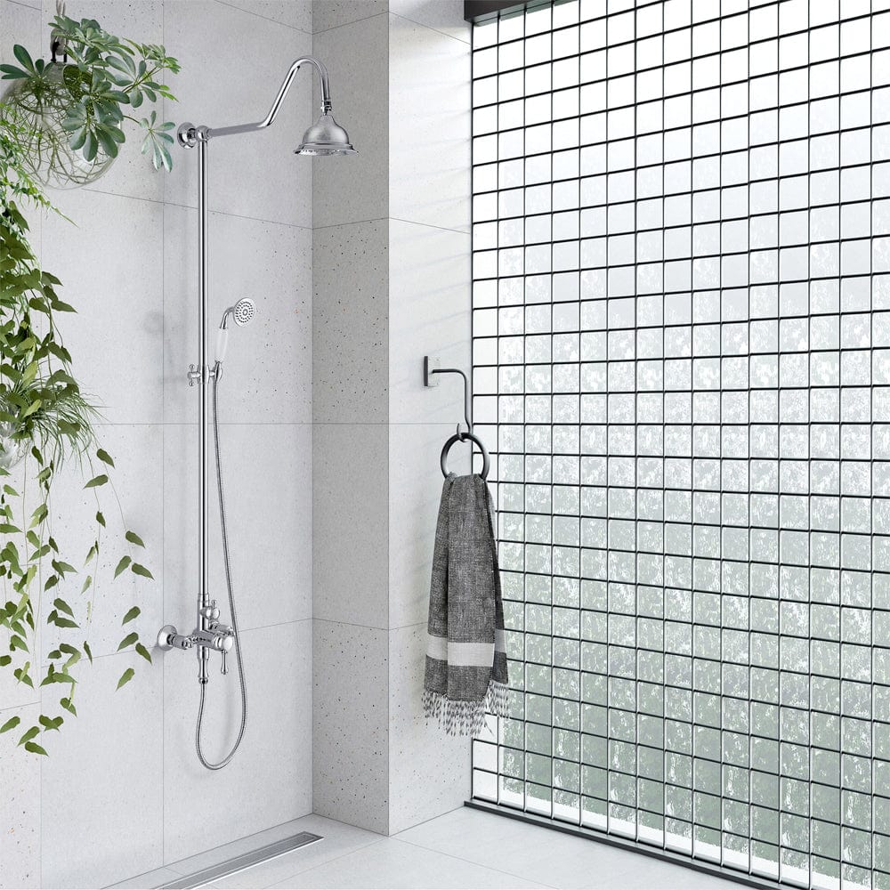 Campbell Exposed Pipe Shower with Hand Shower
