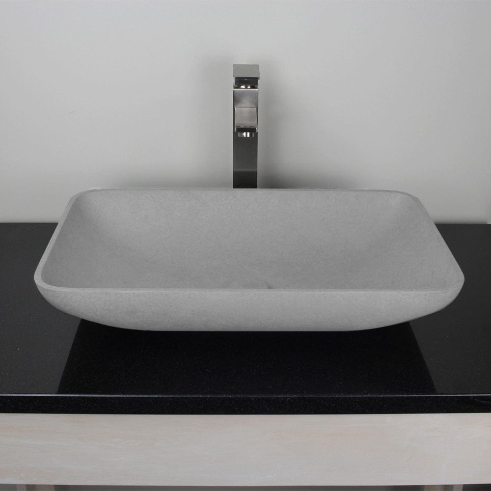 Camrose Rectangular Cast Concrete Vessel Sink - Light Gray
