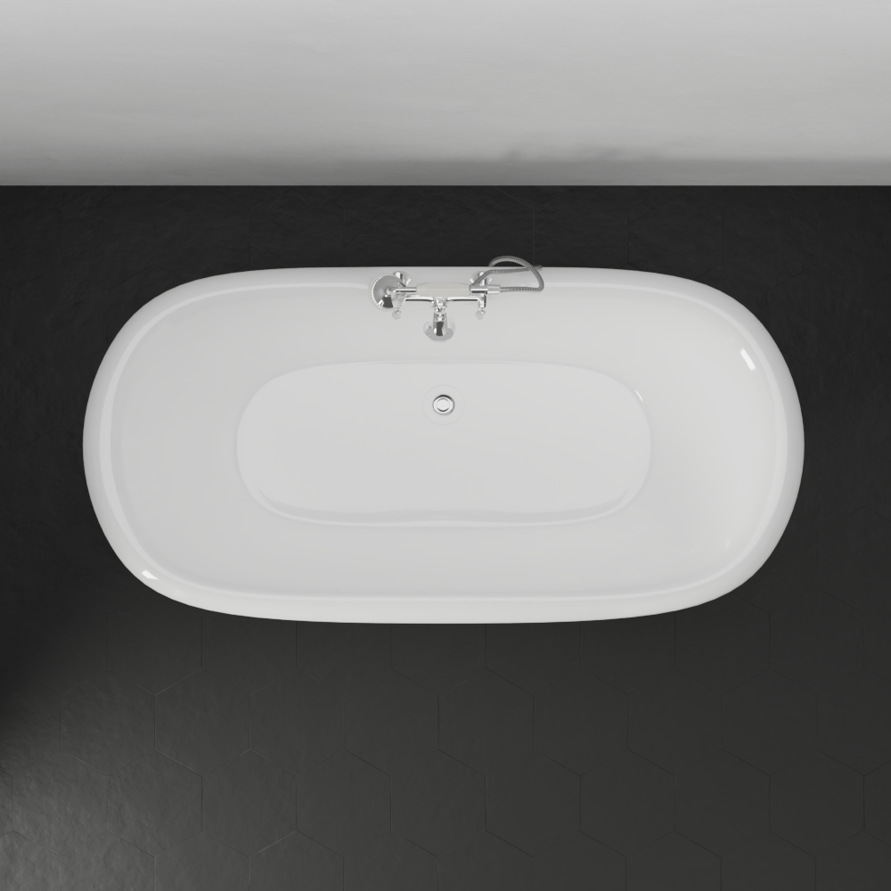 Ciona Cast Iron Double-Ended Tub with Pedestal