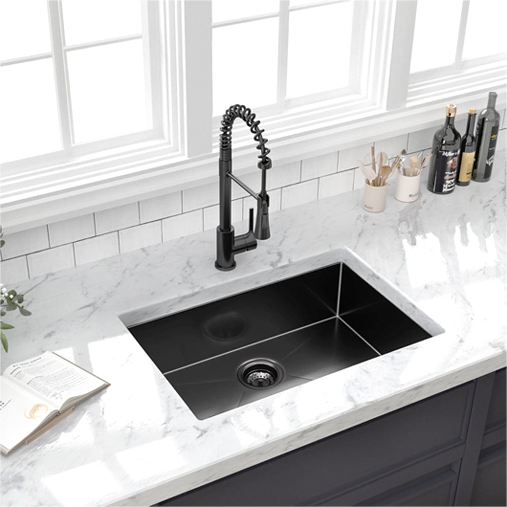 Colby Stainless Steel Single-Bowl Undermount Sink with Offset Drain - Gunmetal Black