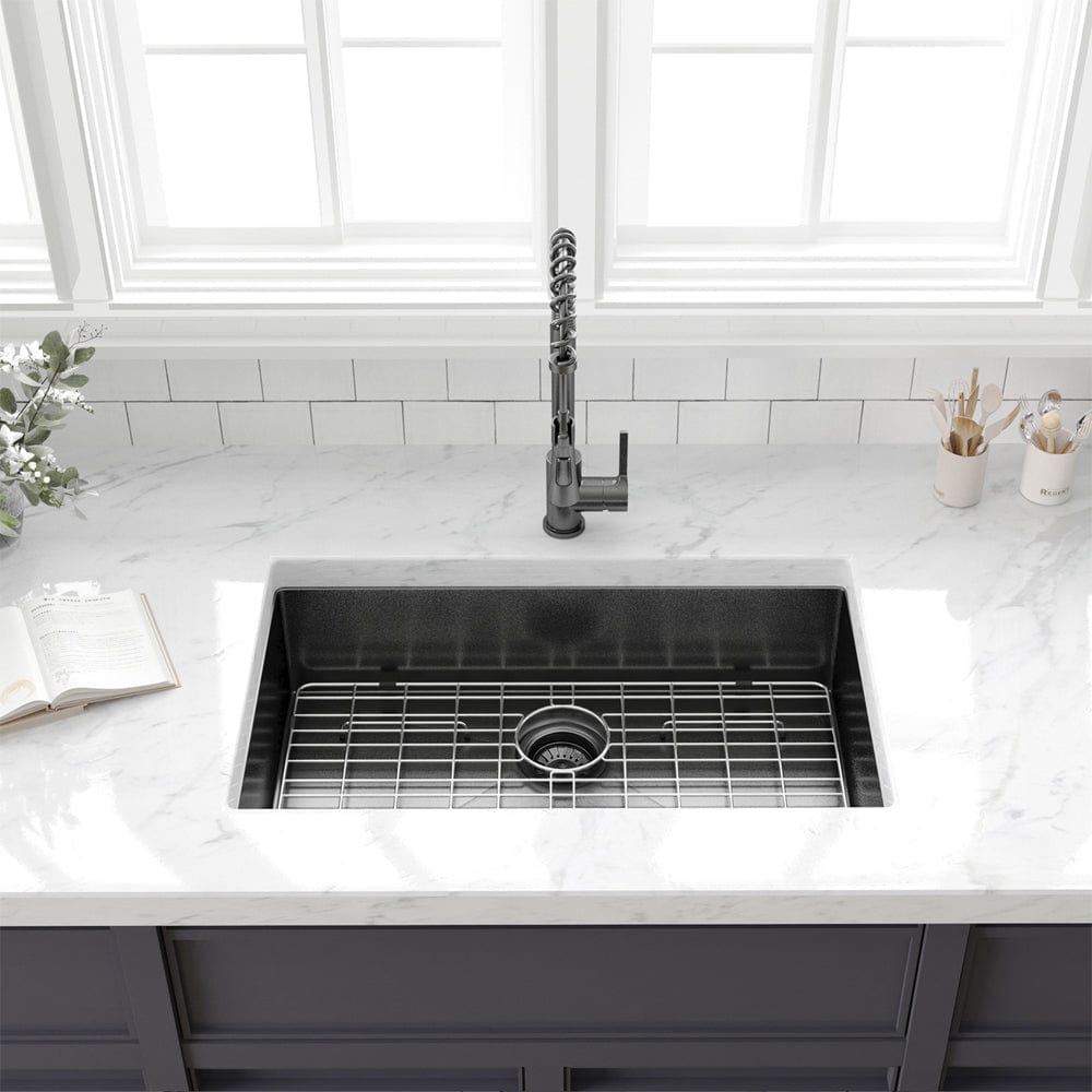 Colby Stainless Steel Single-Bowl Undermount Sink with Offset Drain - Gunmetal Black