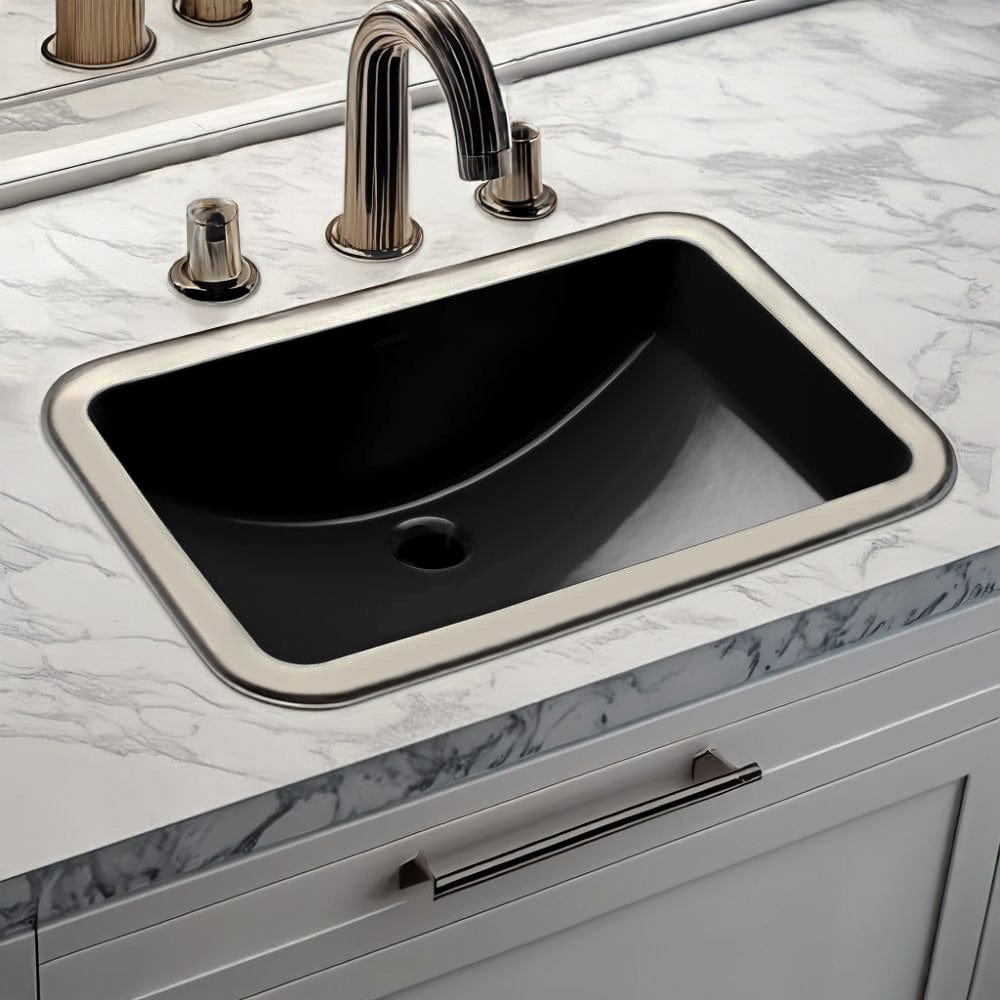 Colchester Vitreous China Rectangular Undermount Sink - Ebony