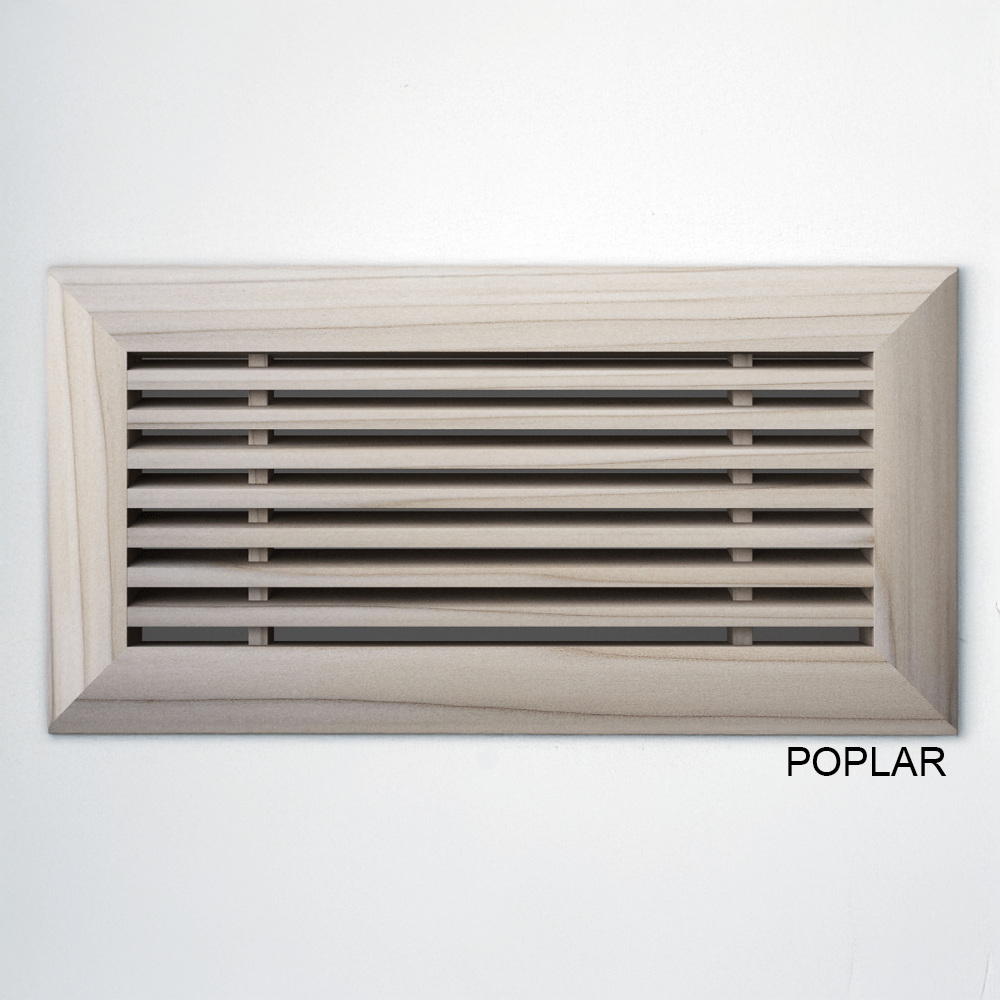 Contemporary Linear Natural Wood Framed Air Grille with Removable Core