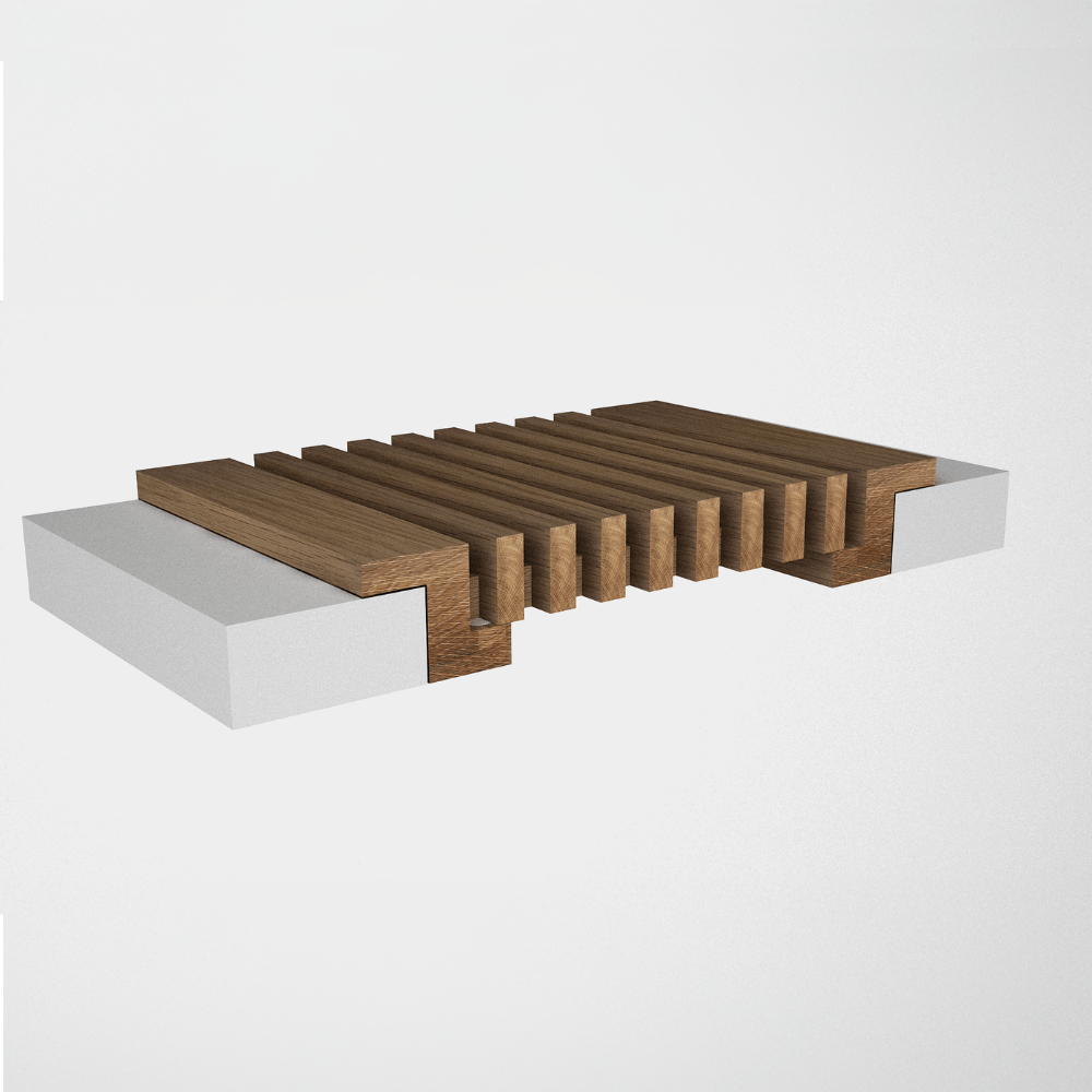 Contemporary Linear Natural Wood Framed Air Grille with Removable Core