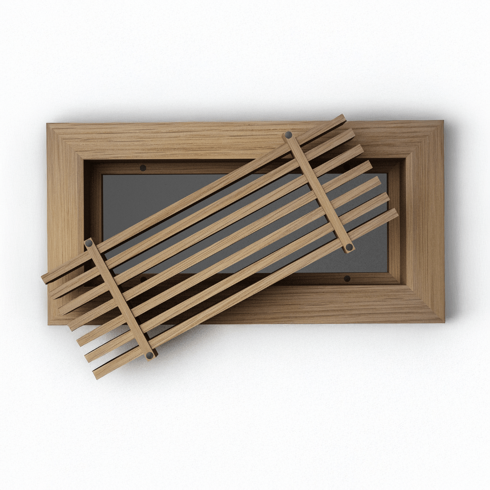 Contemporary Linear Natural Wood Framed Air Grille with Removable Core