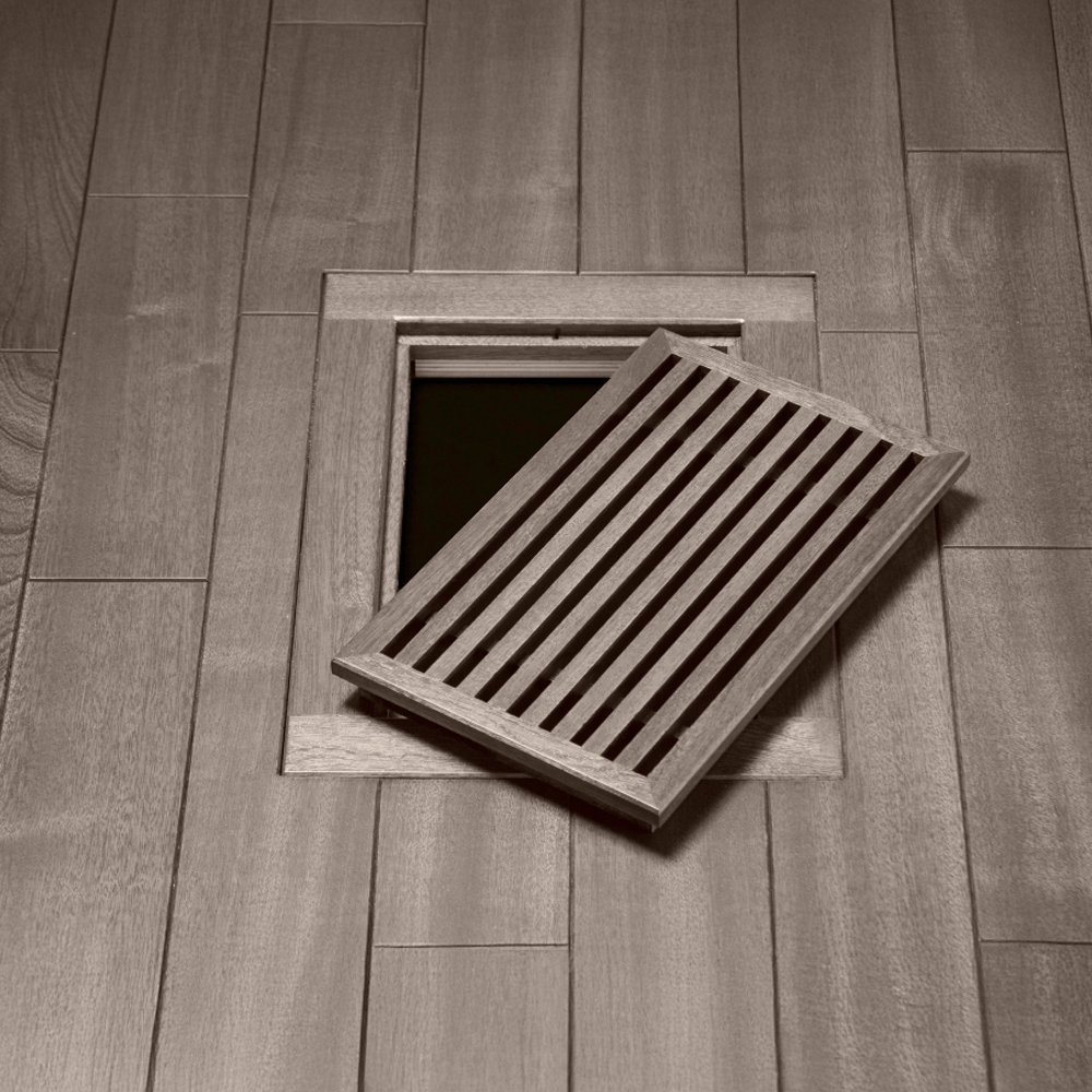 Contemporary Natural Wood Floor Register with Removable Core
