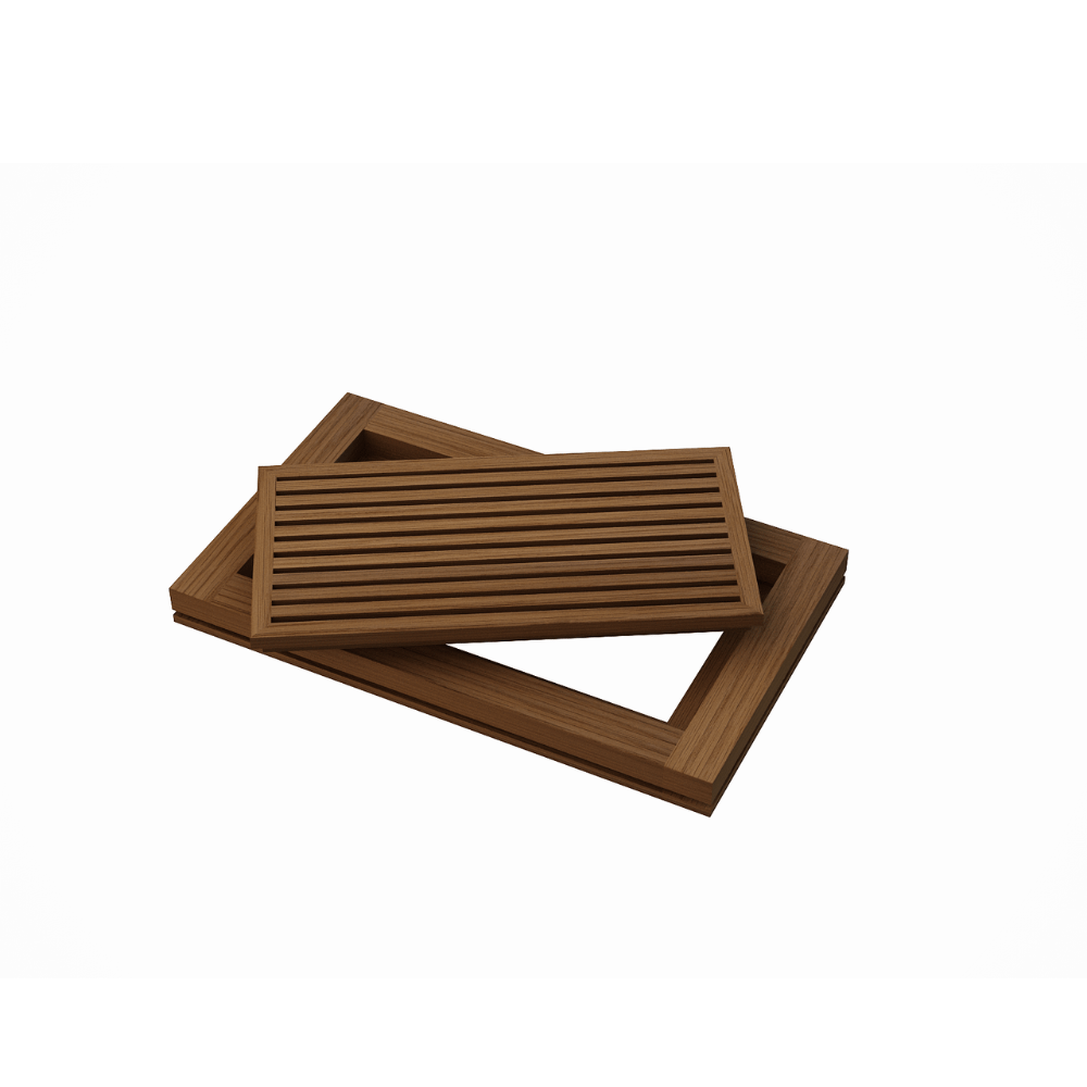 Contemporary Natural Wood Floor Register with Removable Core