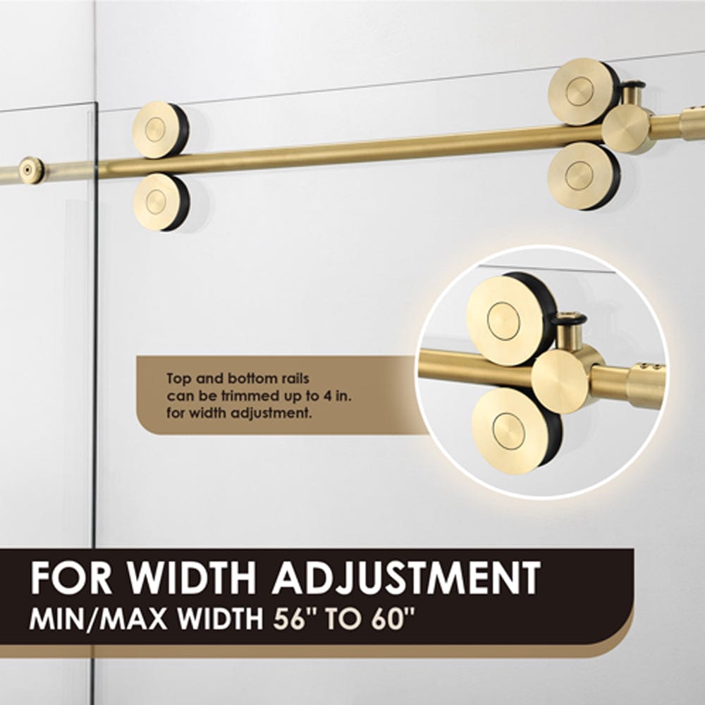 Cosette 60" W x 78" H Single Sliding Frameless Shower Door with Clear Glass