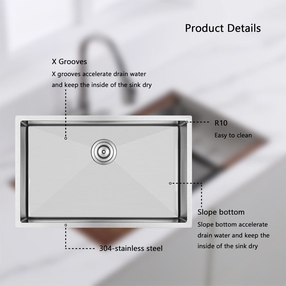 Daggett Stainless Steel Single-Bowl Workstation Undermount Sink