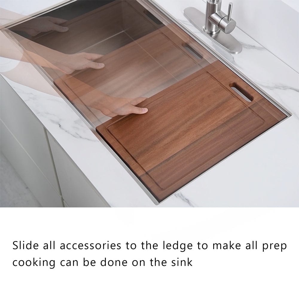 Daggett Stainless Steel Single-Bowl Workstation Undermount Sink