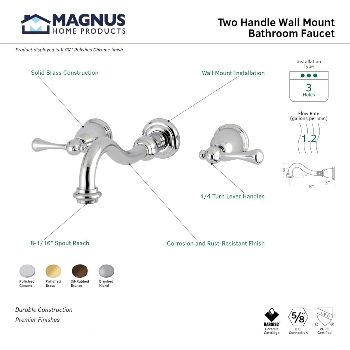 Davlin Wall Mount Bathroom Faucet