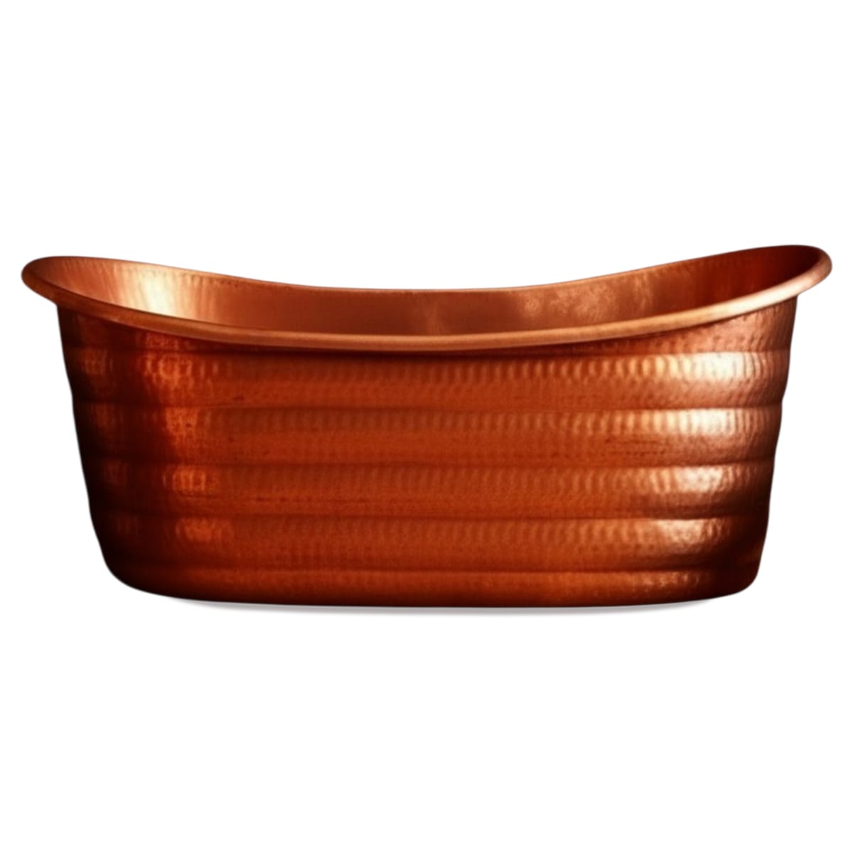 66" Elara Hammered Copper Double-Slipper Freestanding Tub