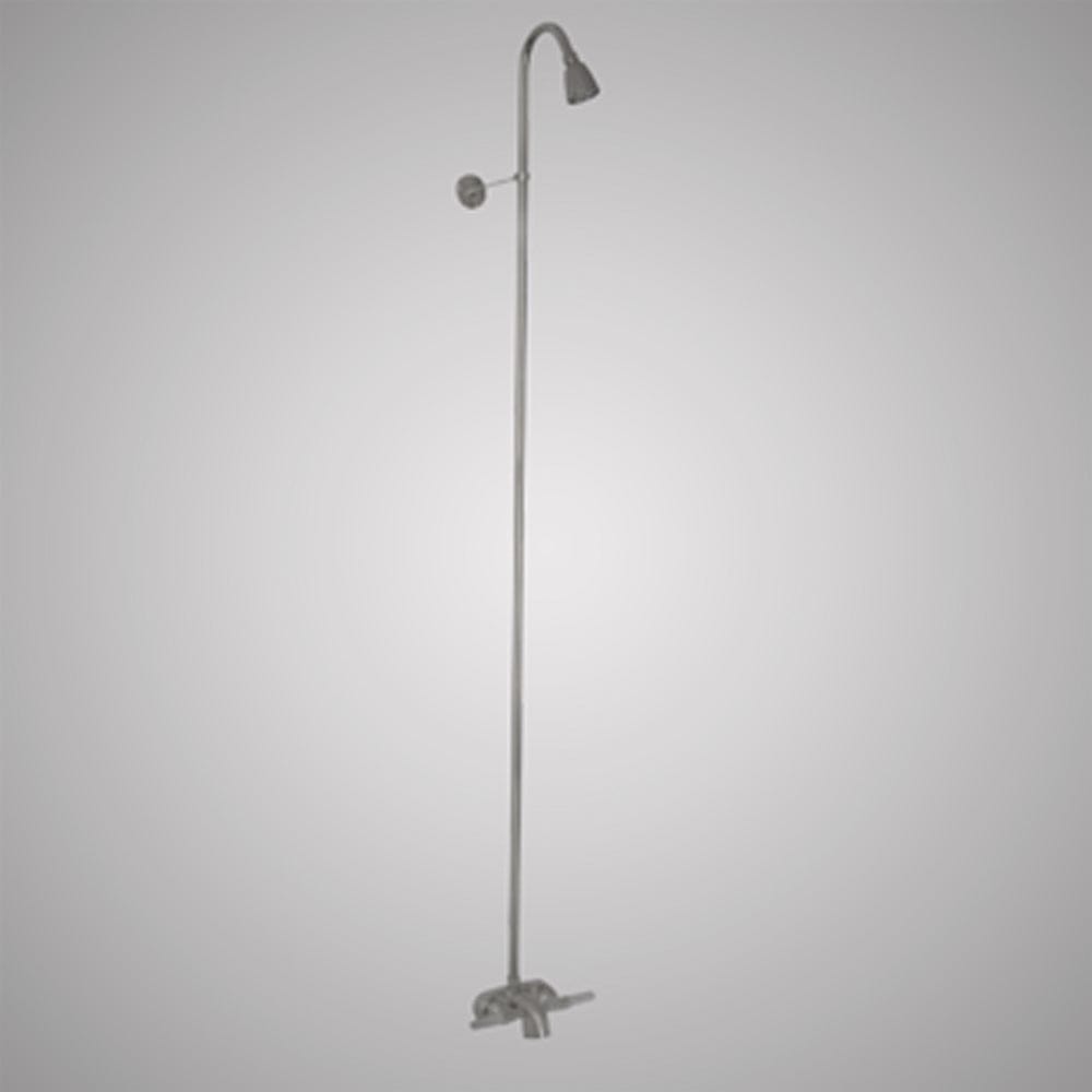 Economy-Style Diverter Tub Faucet with Riser and Shower Head