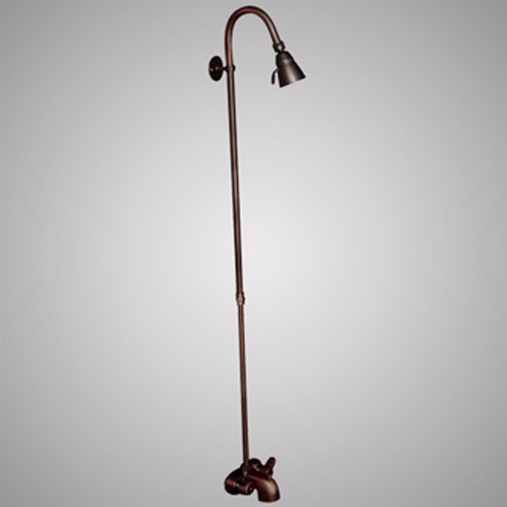 Economy-Style Diverter Tub Faucet with Riser and Shower Head