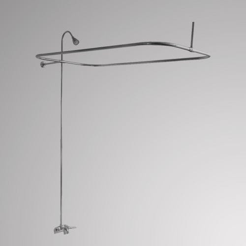 Economy-Style Diverter Tub Faucet with Shower Rod, Riser and Shower Head