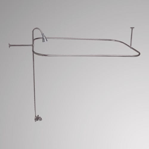 Economy-Style Diverter Tub Faucet with Shower Rod, Riser and Shower Head