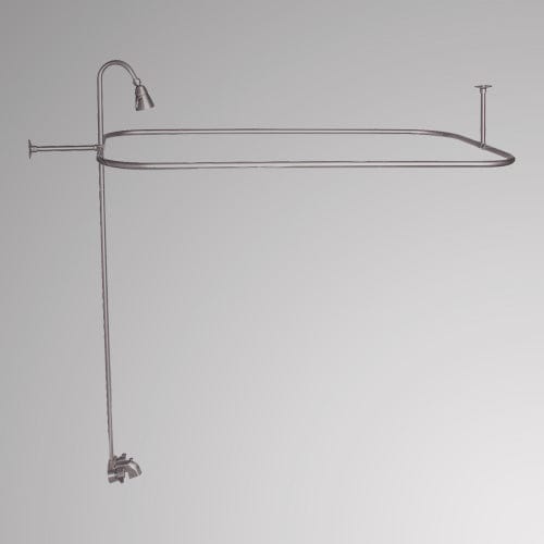 Economy-Style Diverter Tub Faucet with Shower Rod, Riser and Shower Head