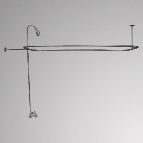 Economy-Style Diverter Tub Faucet with Shower Rod, Riser and Shower Head