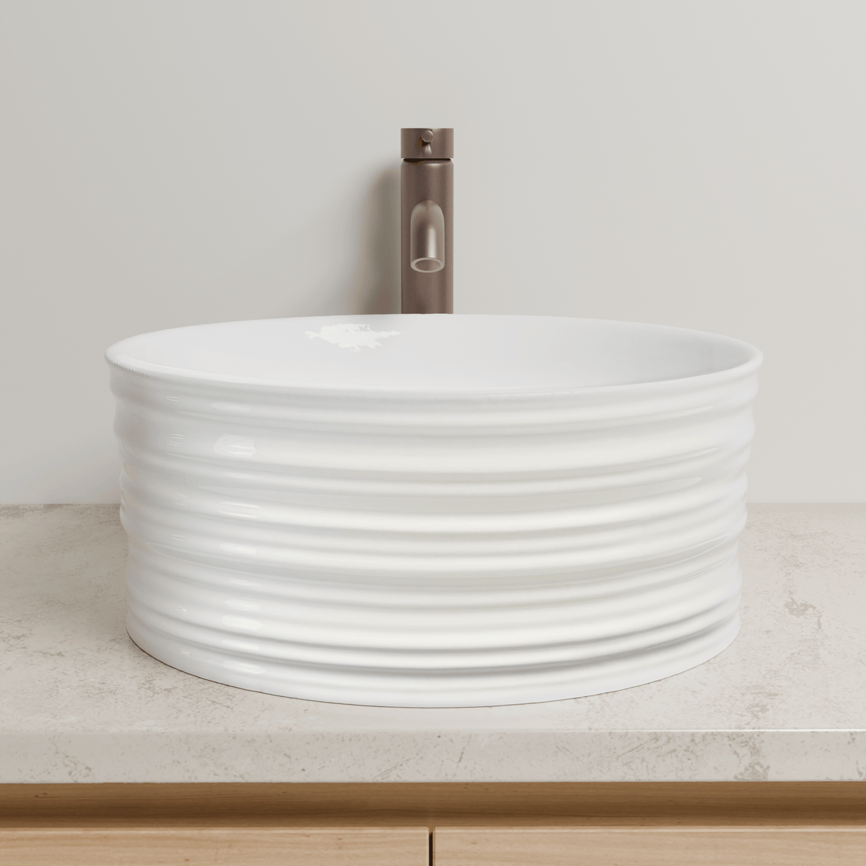 Ezra Vitreous China Vessel Sink - Decorative Exterior