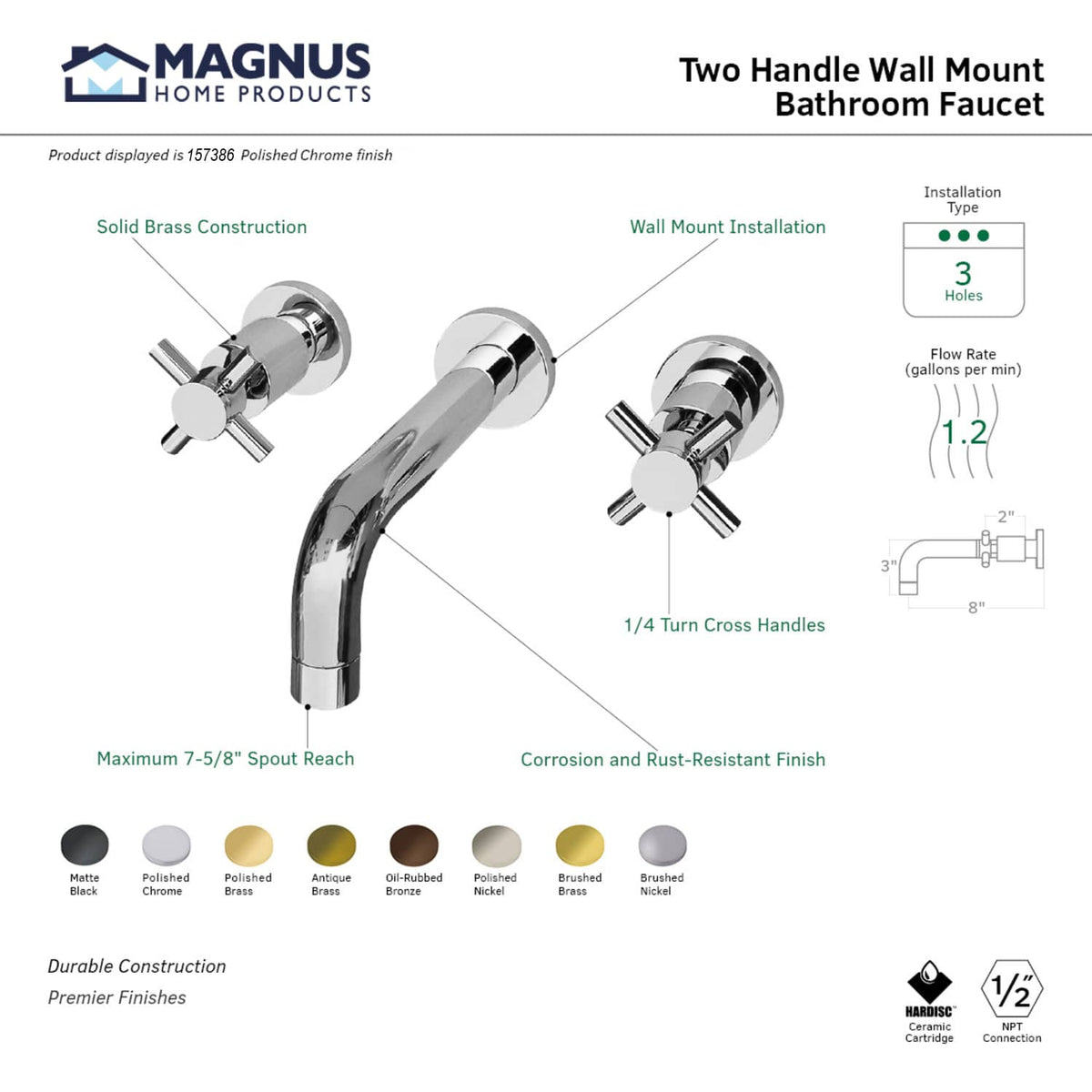 Fairfax Wall-Mount Bathroom Faucet