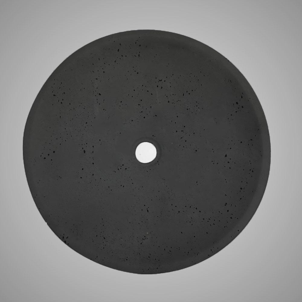 Faper Round Cast Concrete Vessel Sink - Black