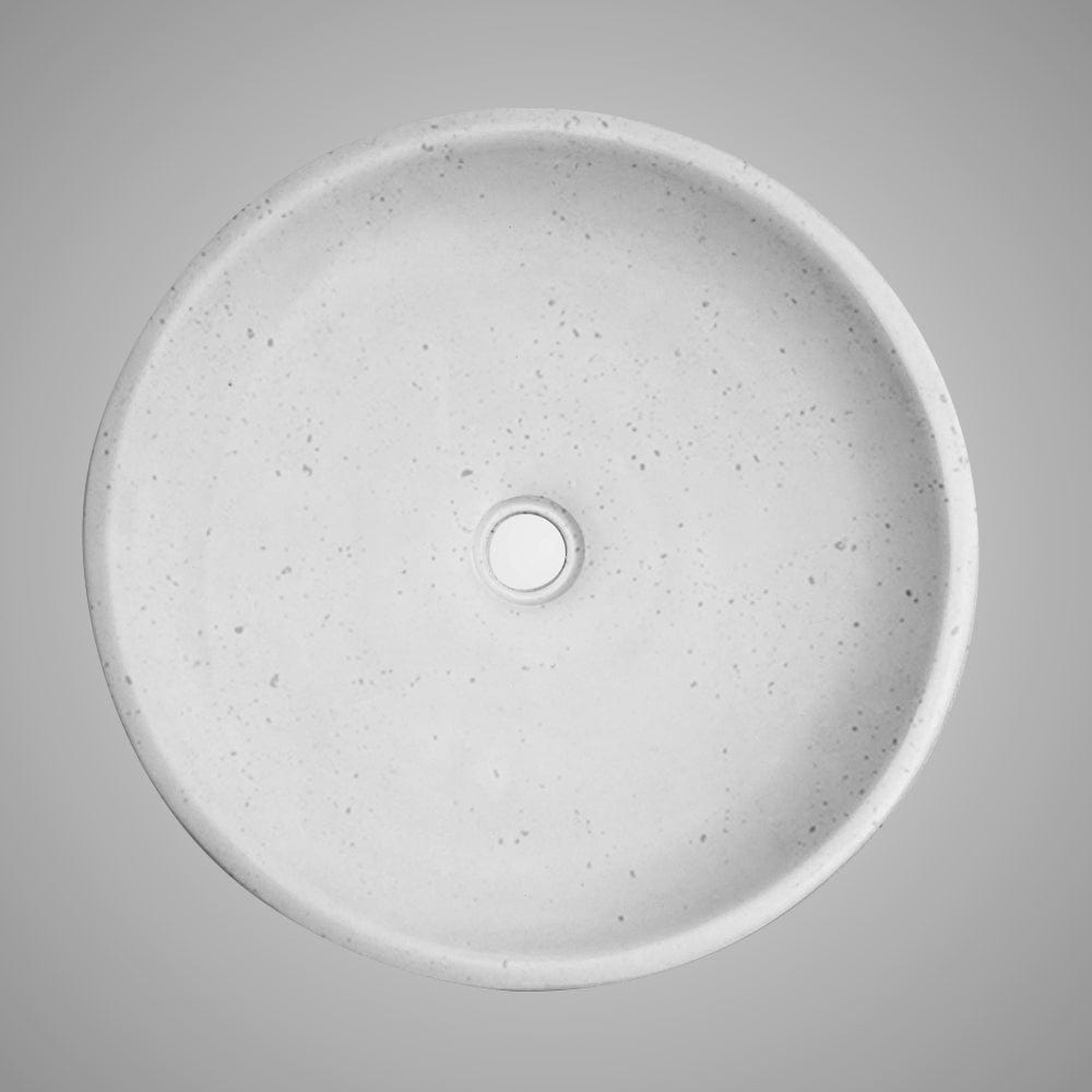 Faper Round Cast Concrete Vessel Sink - White