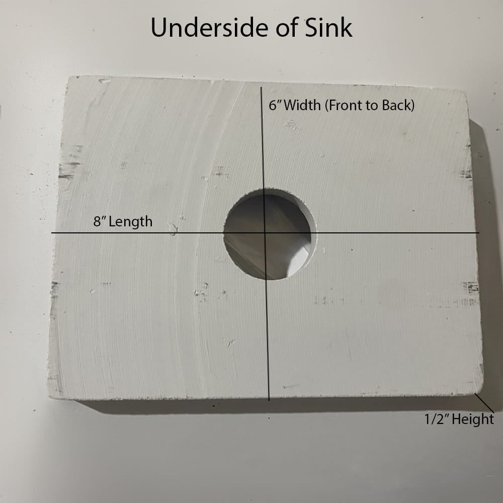 Feppder Rectangular Cast Concrete Vessel Sink - Dark Grey with Textured Finish