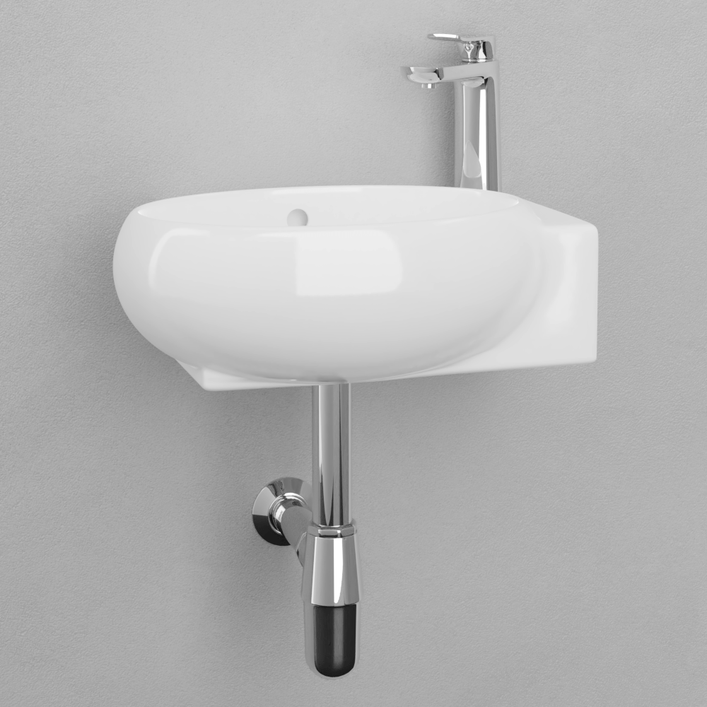 Fontana Vitreous China Wall-Mount Bathroom Sink - Right Side Faucet Drilling