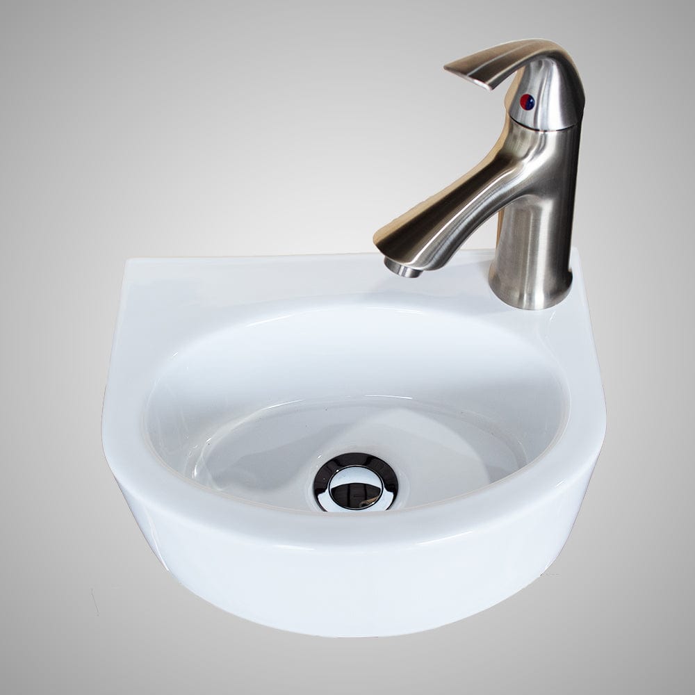 Fowler Vitreous China Wall-Mount Bathroom Sink and Single-Hole Faucet Set