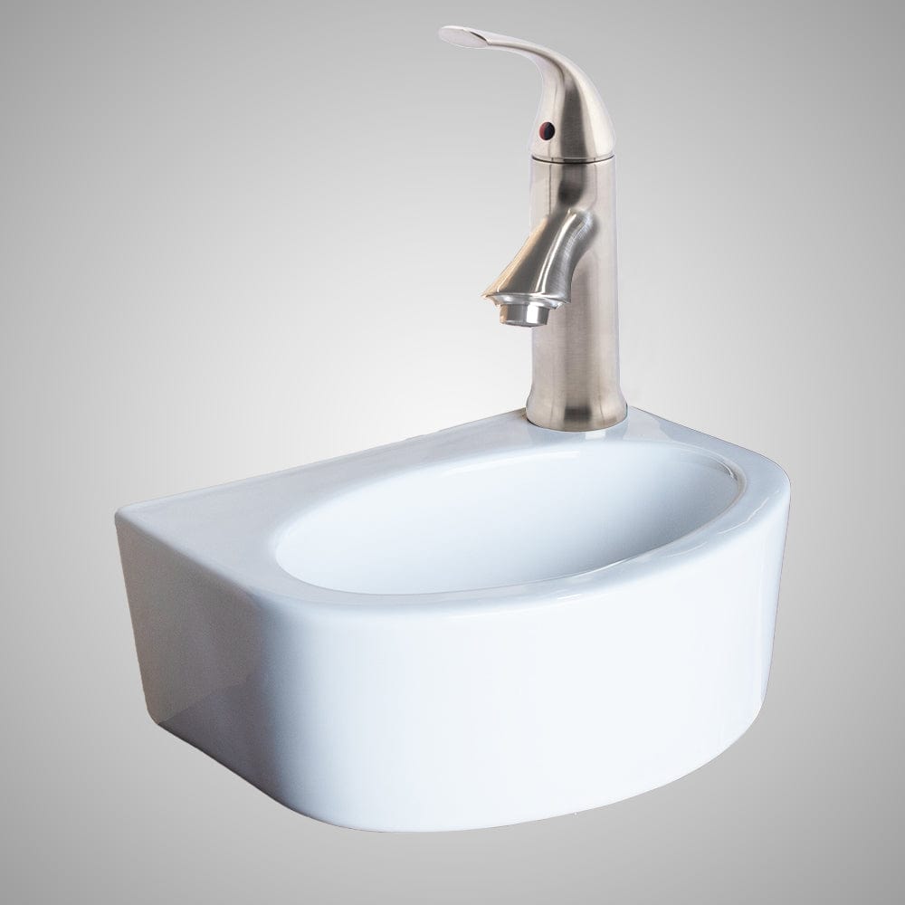 Fowler Vitreous China Wall-Mount Bathroom Sink and Single-Hole Faucet Set