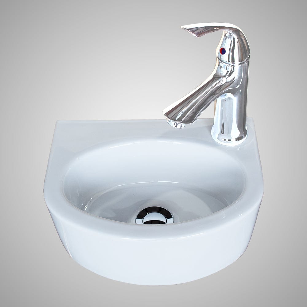 Fowler Vitreous China Wall-Mount Bathroom Sink and Single-Hole Faucet Set