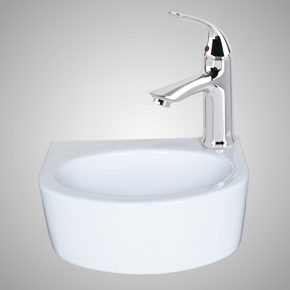 Fowler Vitreous China Wall-Mount Bathroom Sink and Single-Hole Faucet Set