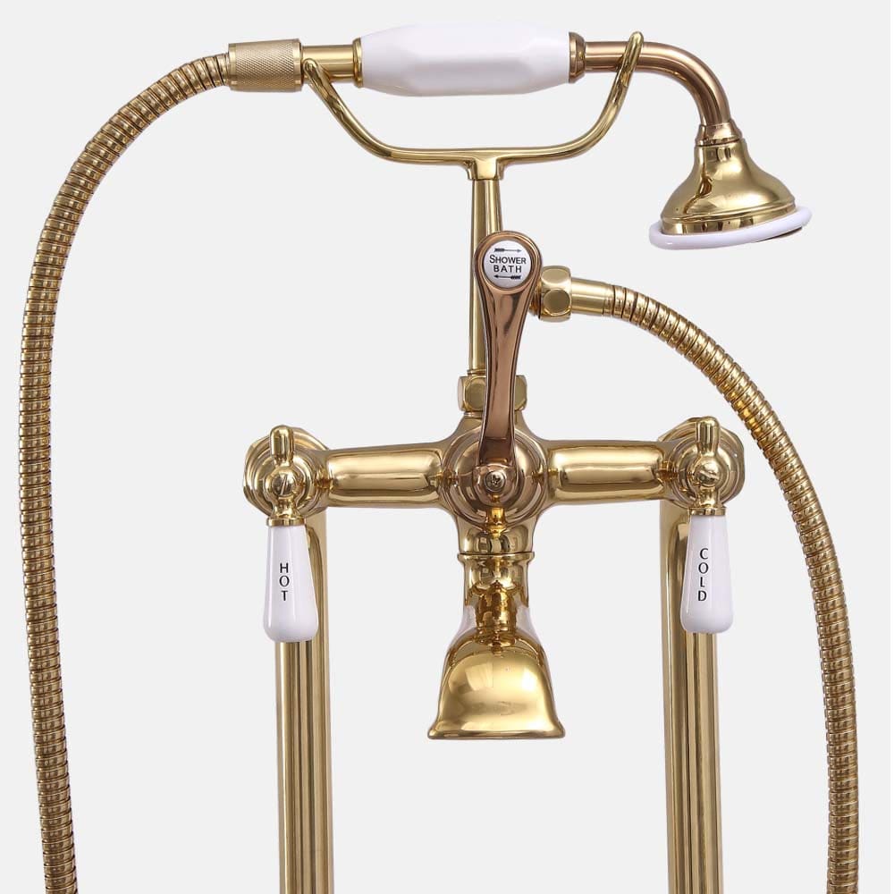 Freestanding Telephone Tub Faucet, Supplies and Valves - Lever Handles