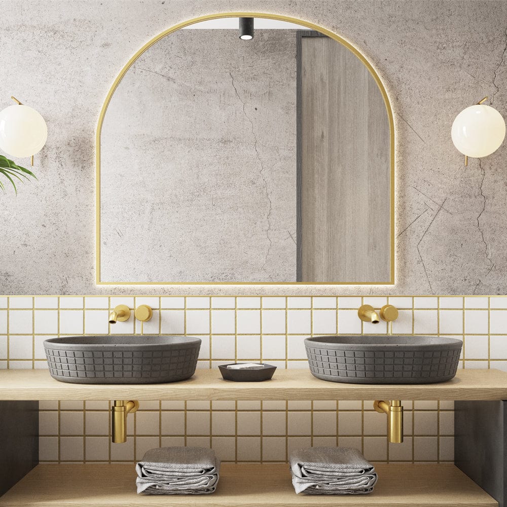 Galper Oval Cast Concrete Vessel Sink - Dark Grey