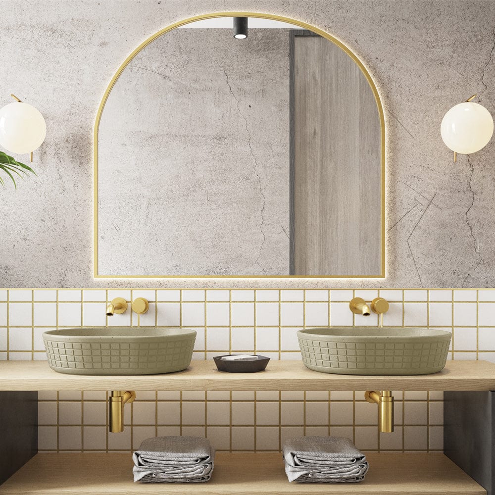 Galper Oval Cast Concrete Vessel Sink - Desert Brown